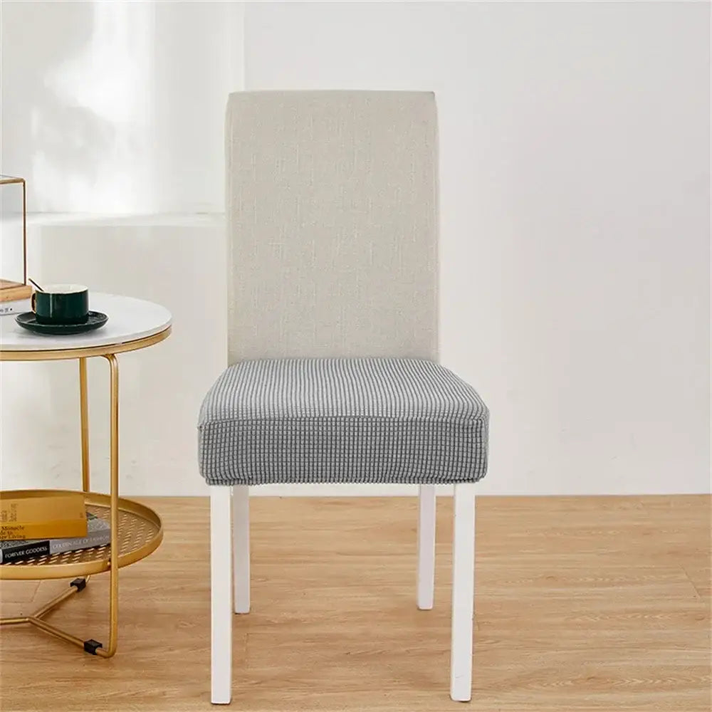 Yellow ribbed fleece chair cover for dining room seat protection