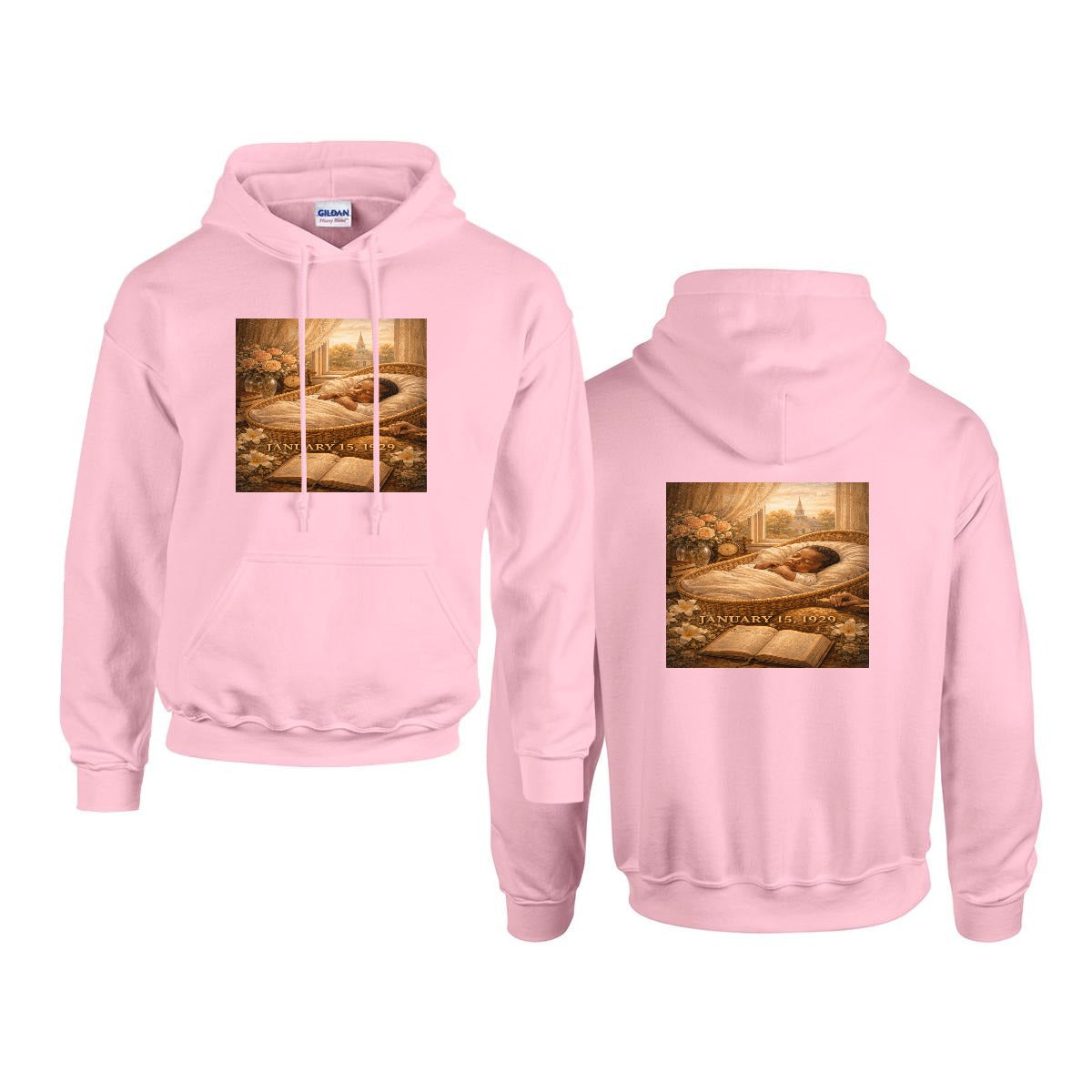Men's MLK Hoodie "The Birth" - USA Printed Double Sided