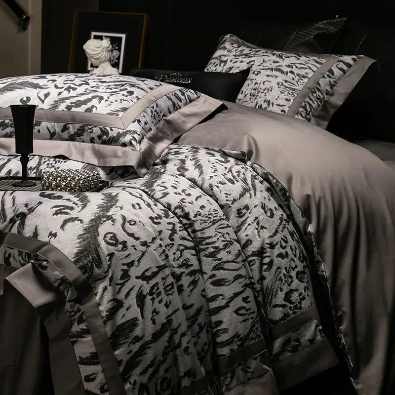 Zebra print 1000tc egyptian cotton bedding set bedroom duvet cover