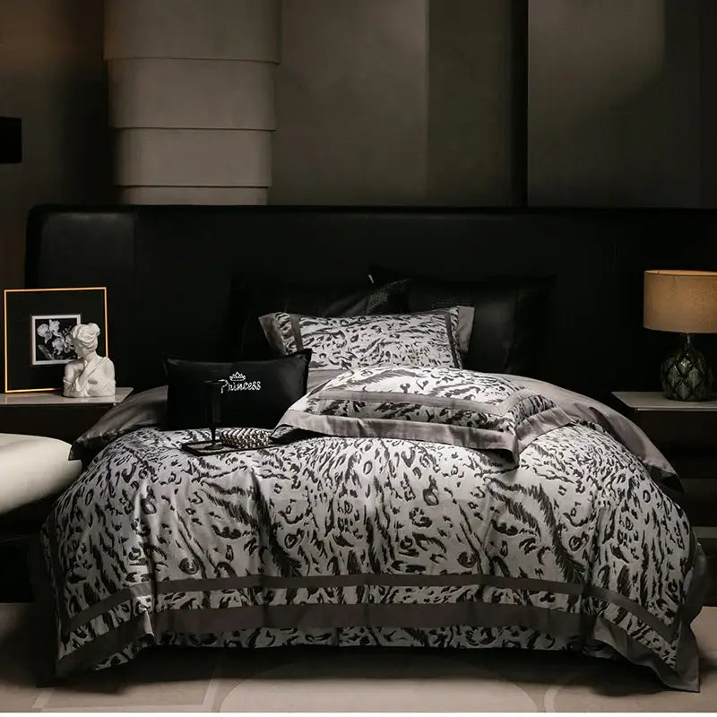 Zebra print 1000tc egyptian cotton bedding set bedroom duvet cover