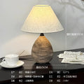Zen earthy textured ceramic jar led table lamp for living room