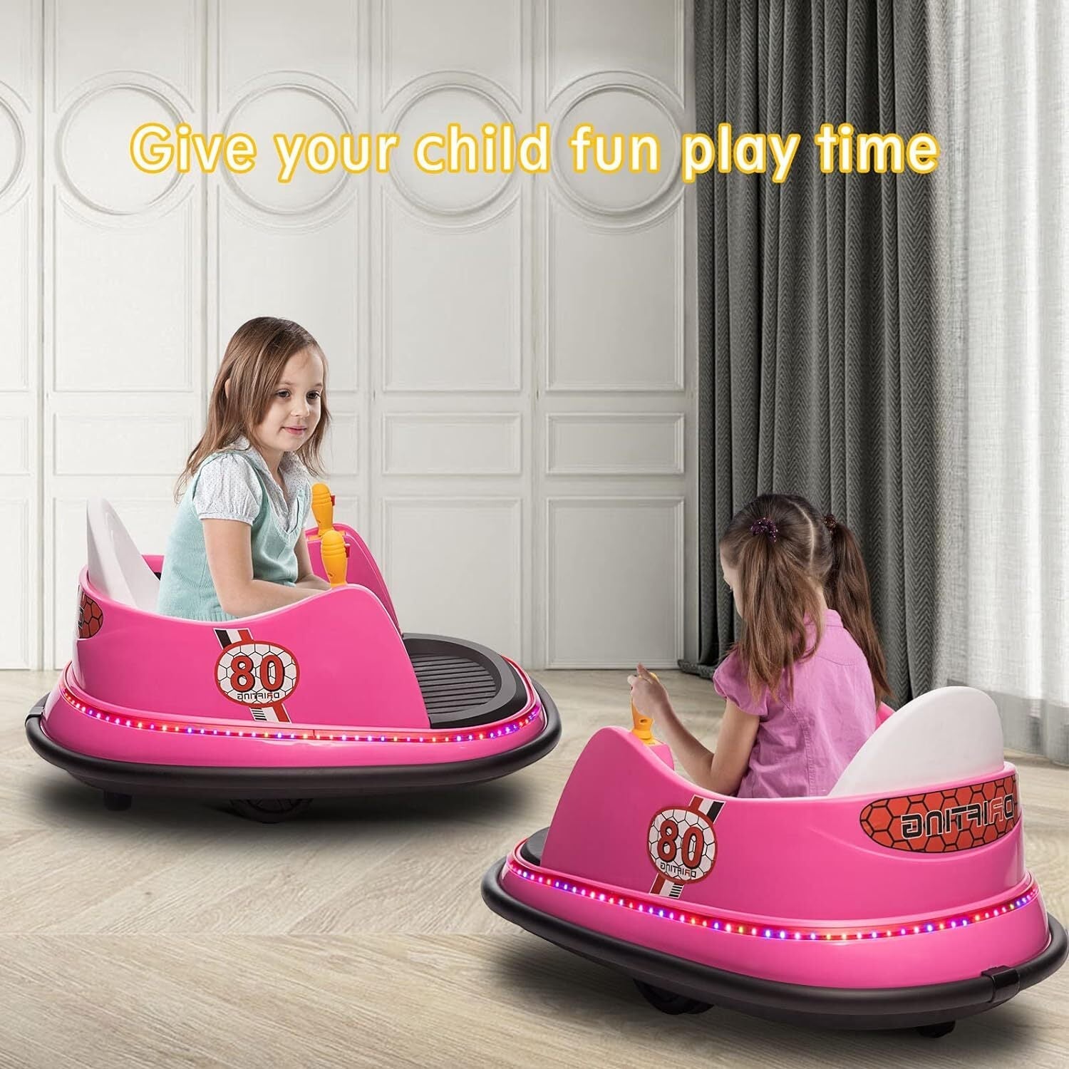 12V Electric Ride-On Bumper Car for Toddlers with 360 Degree Spin and Remote Control