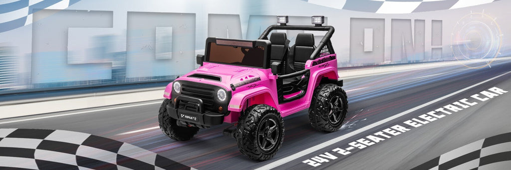 Kids Electric Ride-On Truck Car 24V 9AH Battery with 4WD/2WD Power - Purple