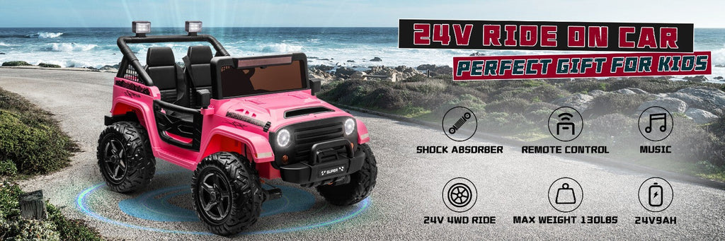 Kids Electric Ride-On Truck 24V 9AH Battery 4WD/2WD Off-Road Power Car