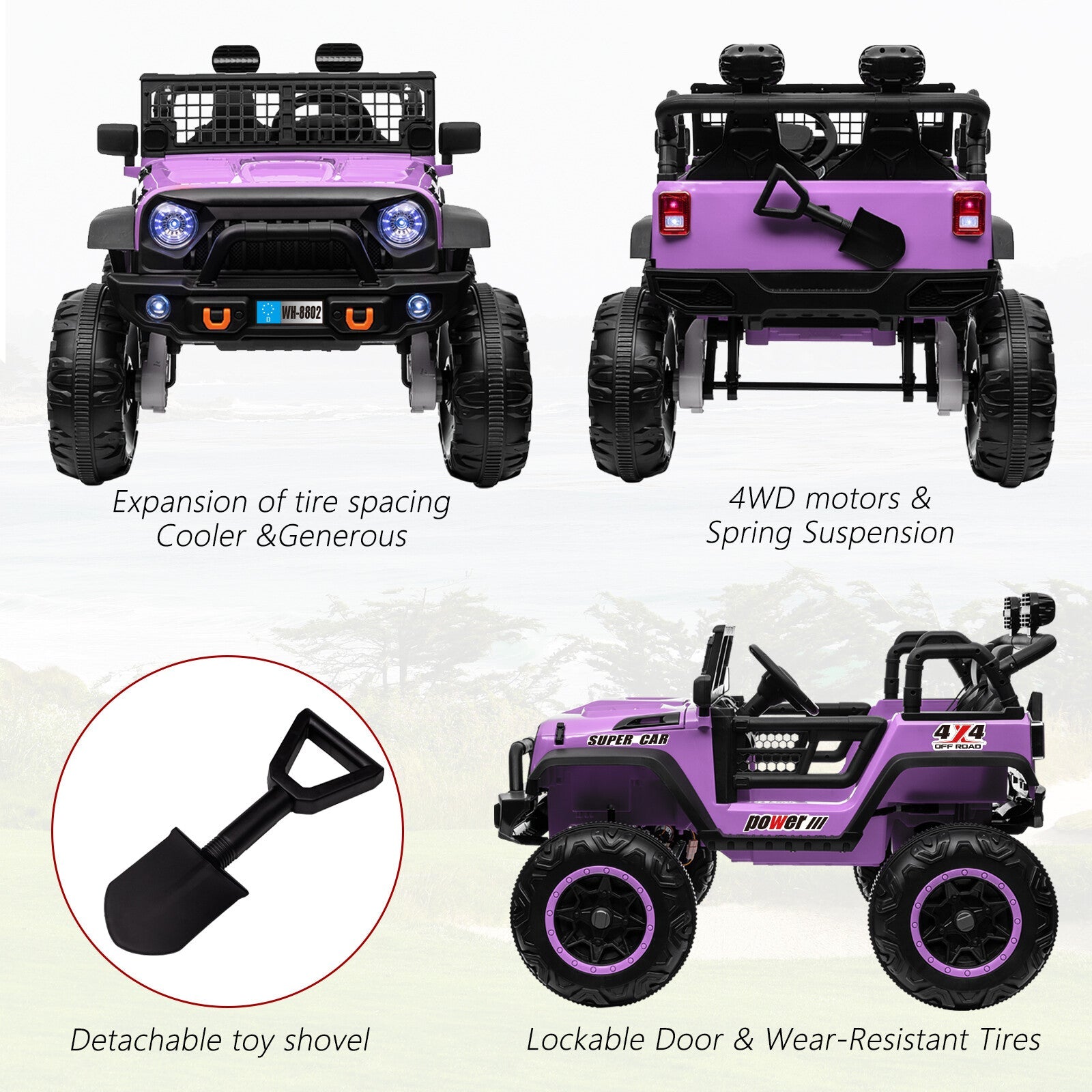 24V Kids Electric Ride-On Truck with Switchable 4WD/2WD and 2 Seater