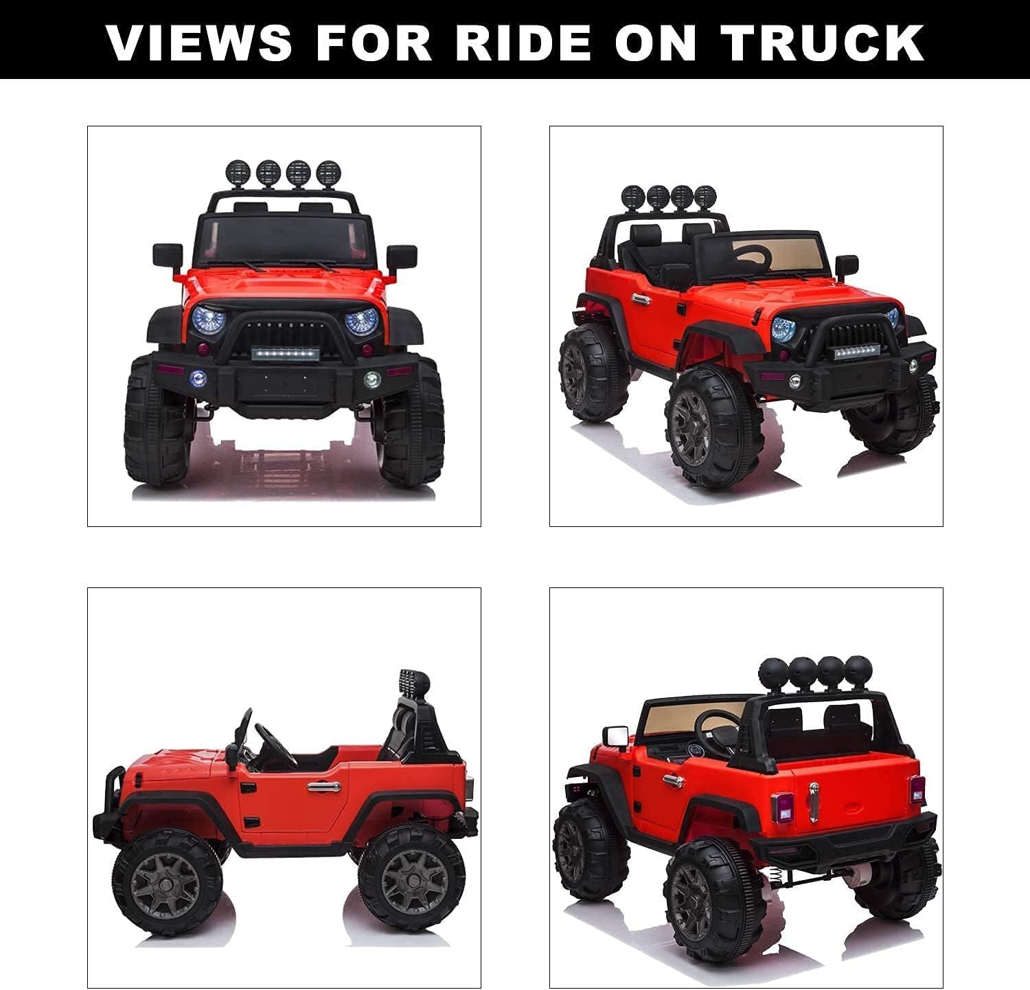 12V Electric Ride-On Kids Pickup Truck with 3-Speed Remote Control